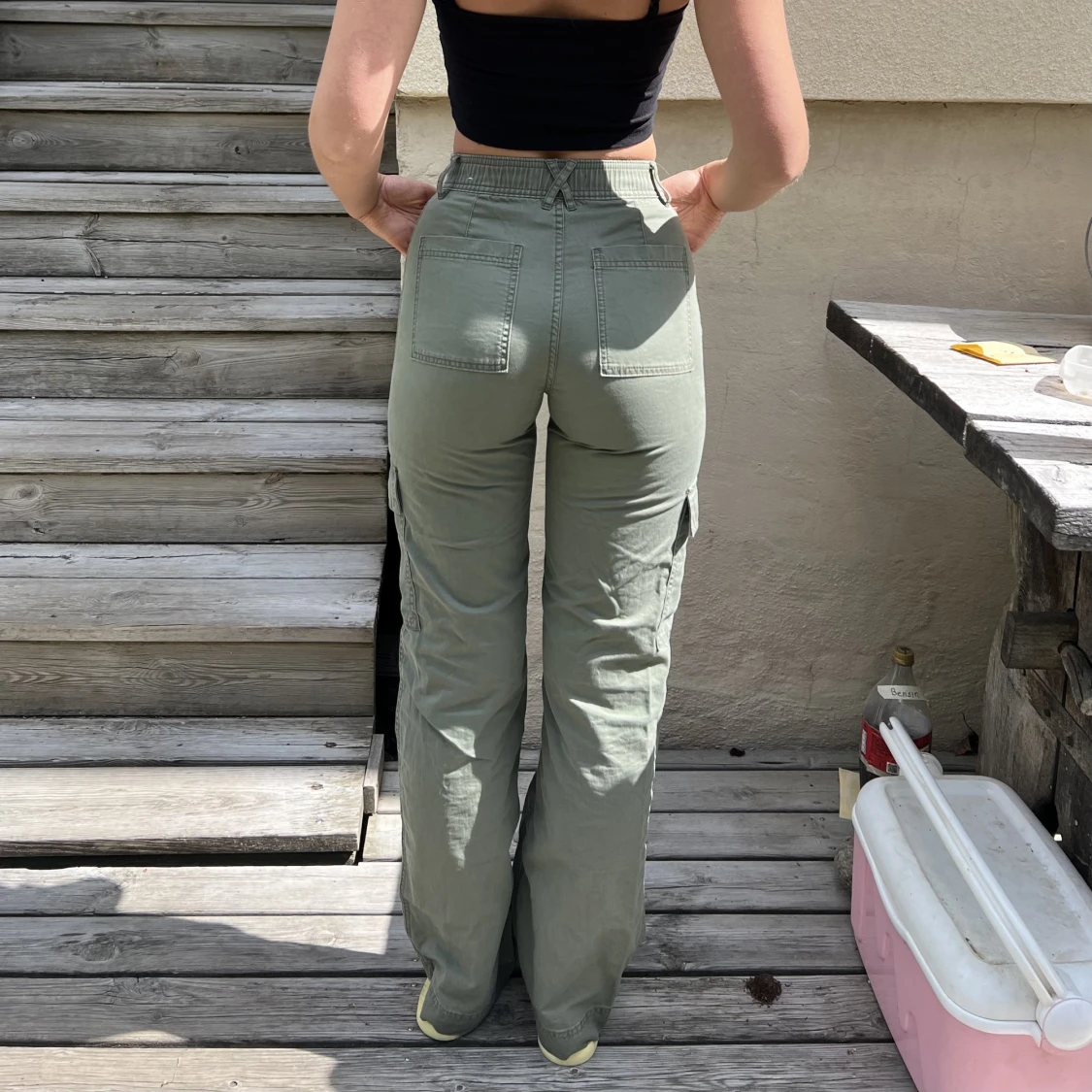 Militärgröna cargo pants - 90