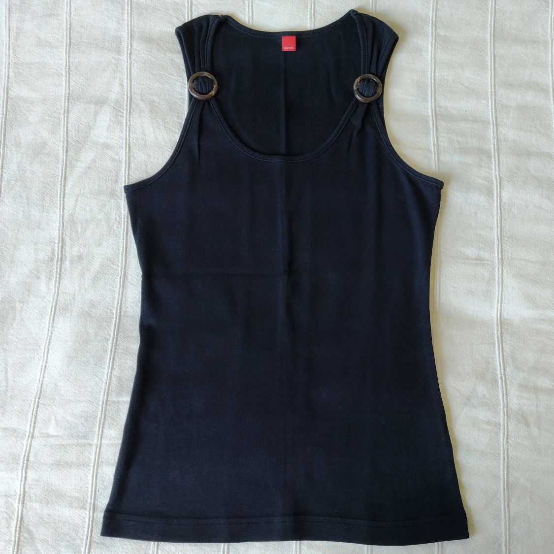 Svart vintage linne/topp i bomull från Esprit 