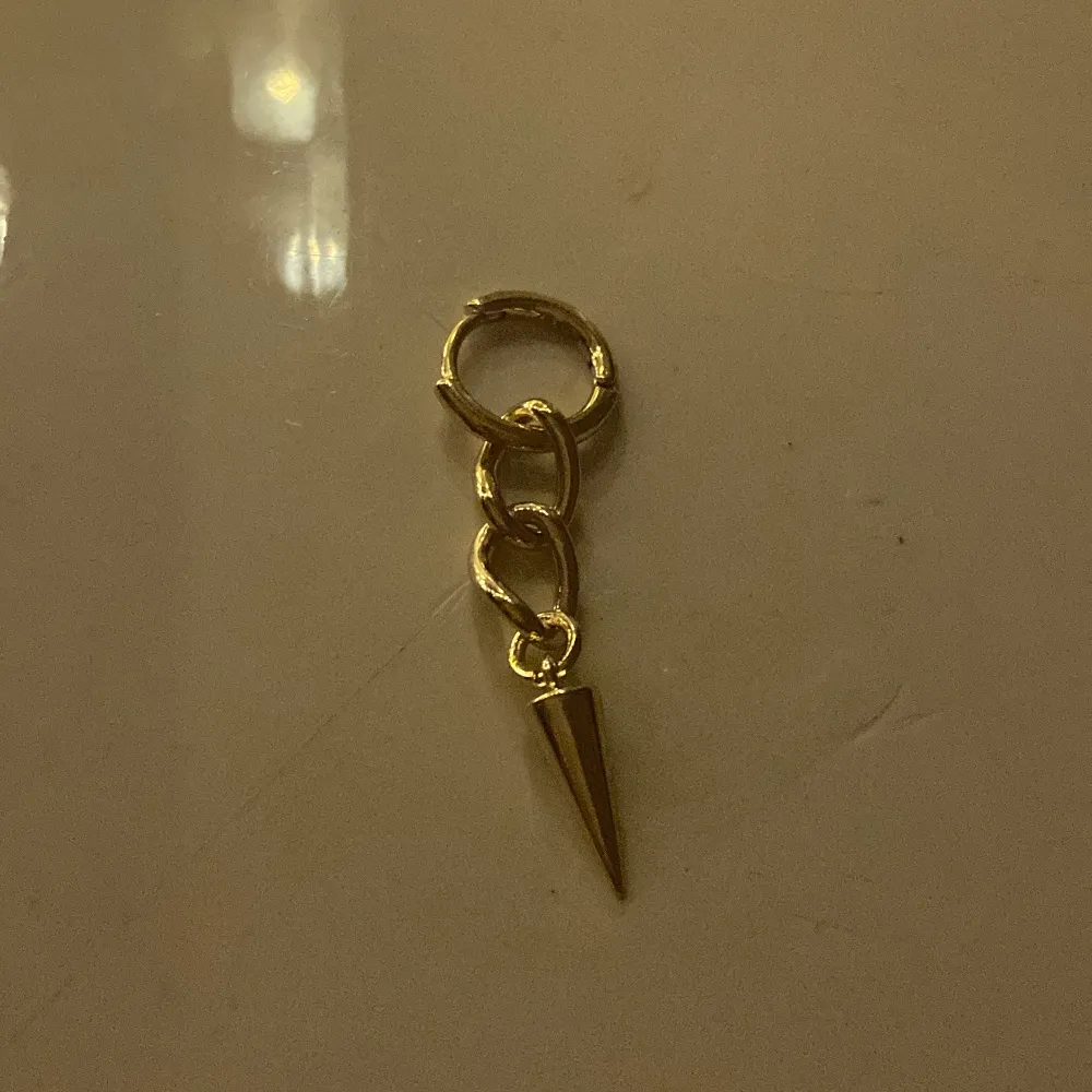 Örhänge guld, stainless steal, aldrig använt, säljer pga beställde guld istället för silver. Köpt för 129kr från Alvazessentials. ! OBS ! Bara ett örhänge. Accessoarer.