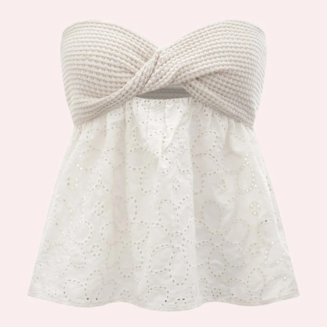 Broderad twist tubtopp