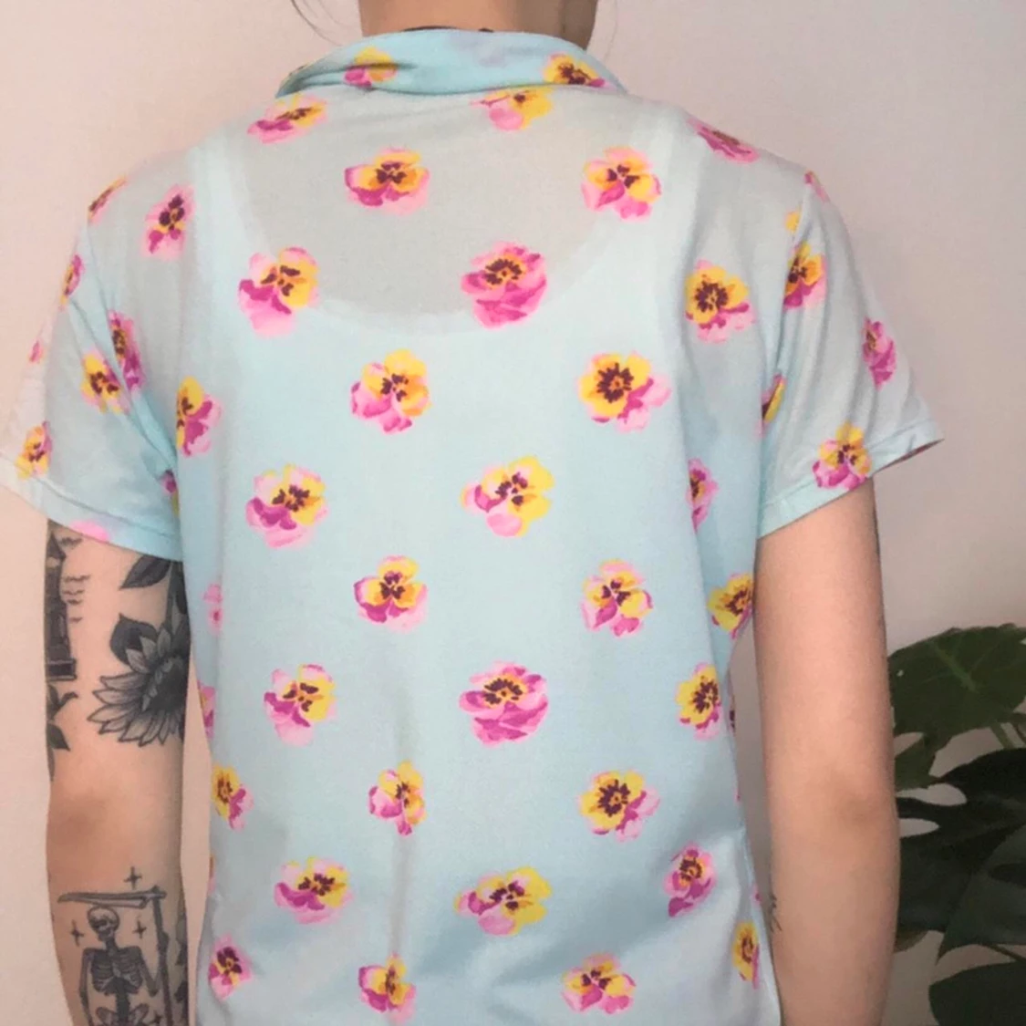 Vintage blommig blus  - 90