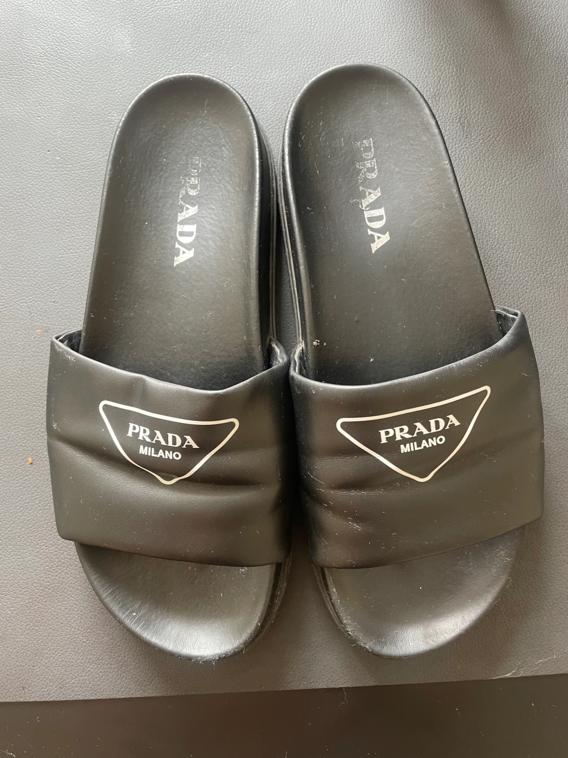 PRADA leather slides