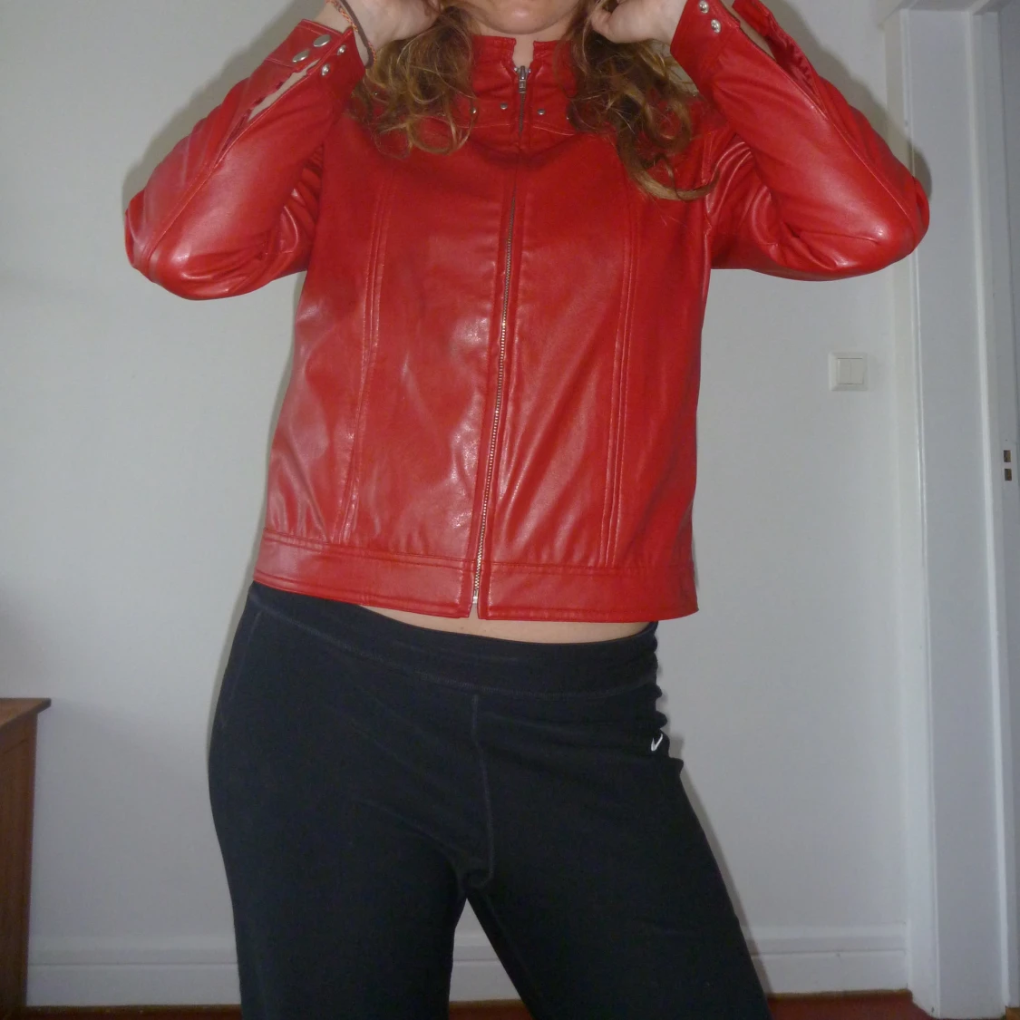 Bikerjacka Röd