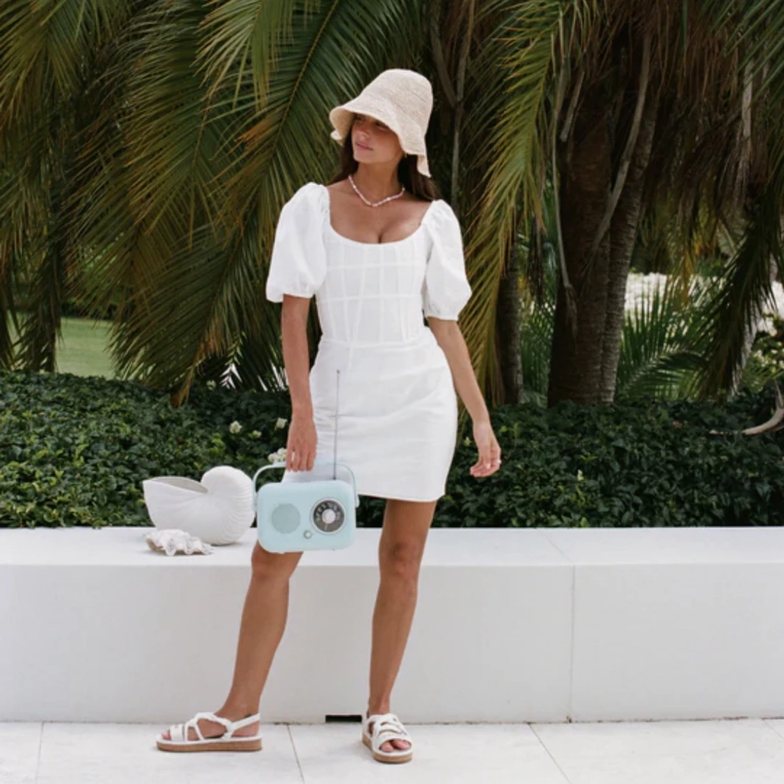 Vit klänning/Studentklänning  - 90