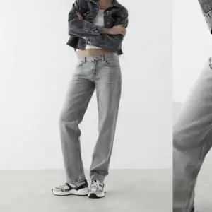Jättesnygga grå jeans från Gina men som tyvärr blivit för små för mig. Storlek 32. Skiv gärna om du har frågor eller vill ha fler bilder 💞