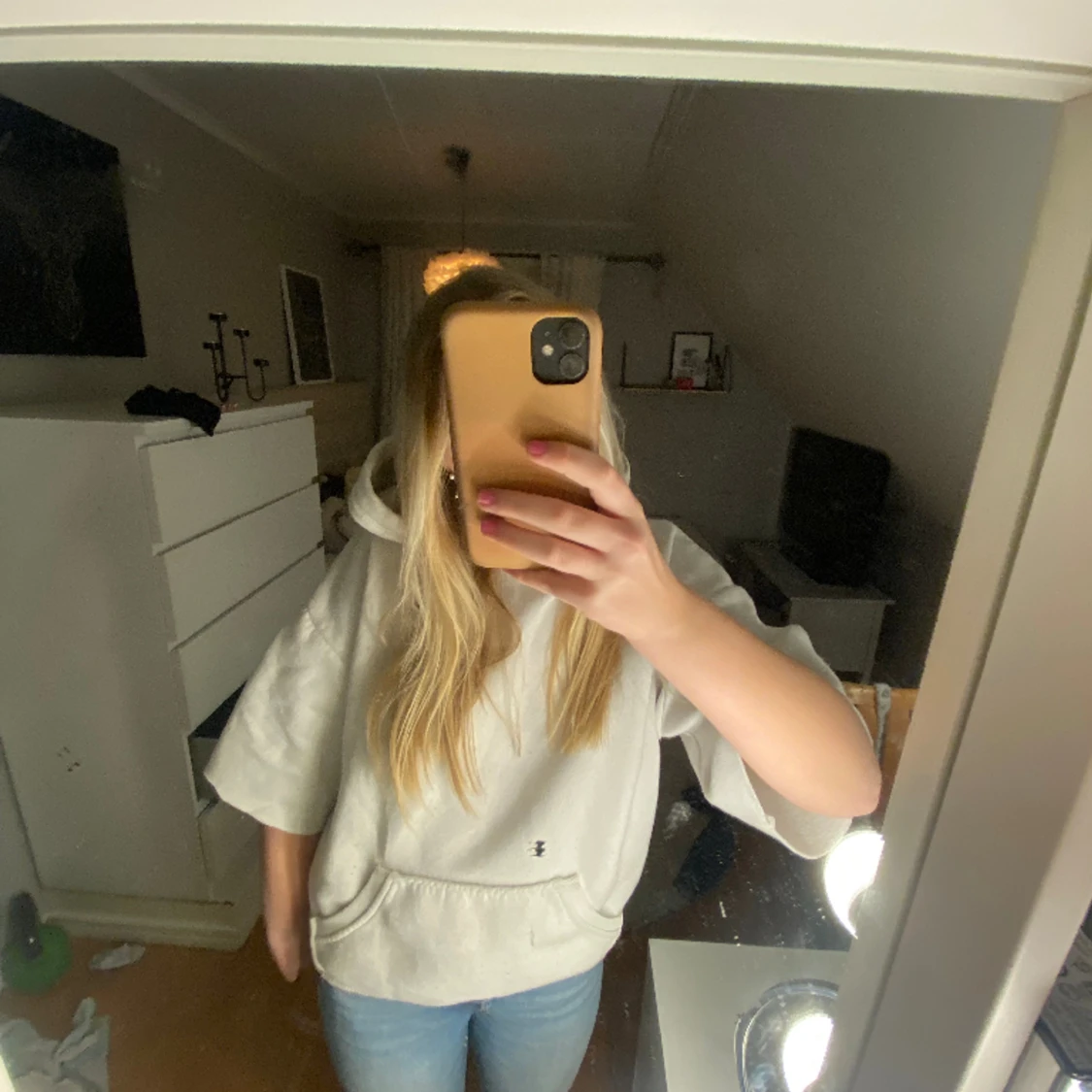 Trekvartsärmad hoddie