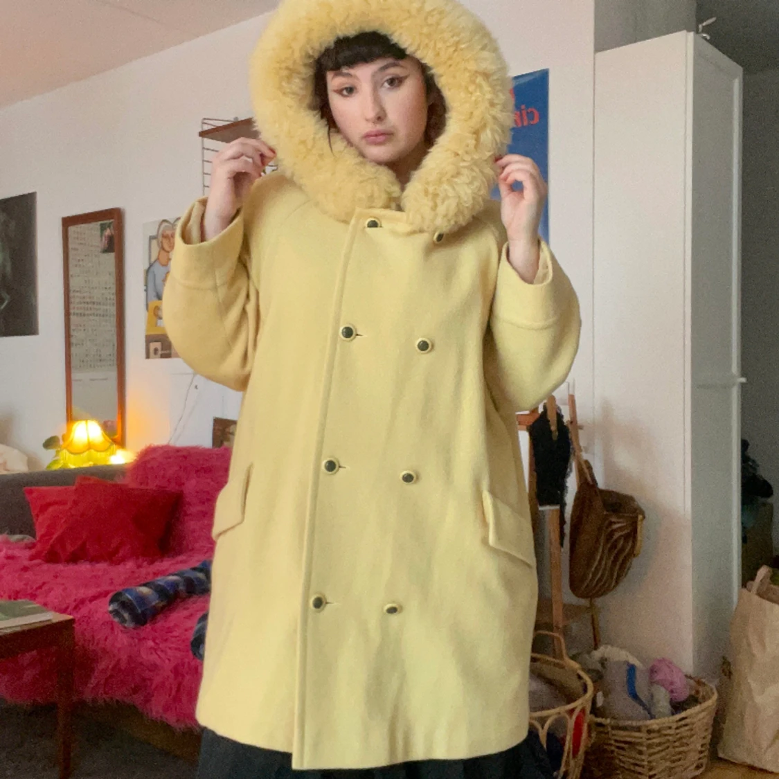 Vintage jacka med luva - 90