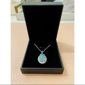 Used a few times, not my daily style. No obvious used sign. 925 silver necklace. Real Sea Blue Nature Gemstone . More charming in reality than picture