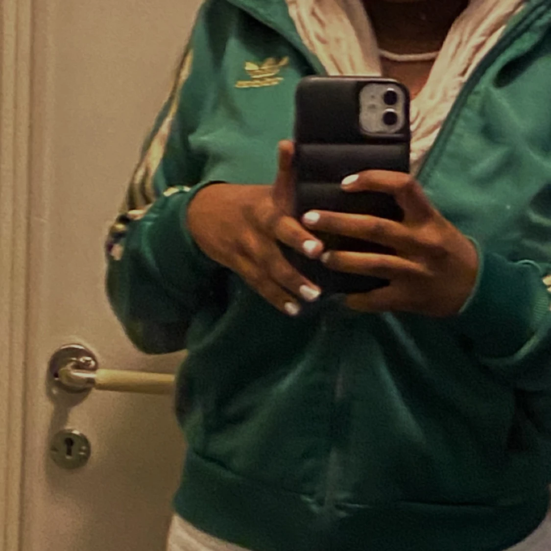 Grön adidas zip-up tröja  - 90