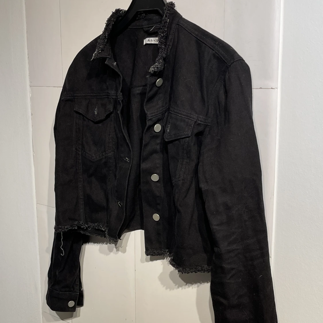 croppad jeansjacka - 90