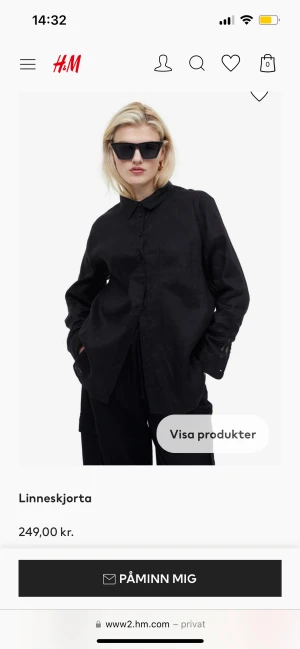 Linneskjorta  - Storlek XS.  Aldrig använd.  Prislapp kvar. 