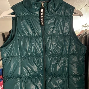 Snygg väst - Snygg och fin väst från märket Janina i väldigt bra skick! super cool och i ett glansigt material💚💚