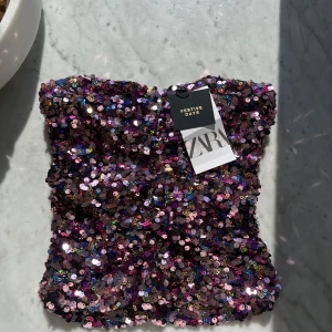 Topp från Zara - Helt ny festtopp från Zara! Superfin men tyvärr för liten i bysten (75D). Aldrig använd med lappar kvar köpt för 359 kr💗