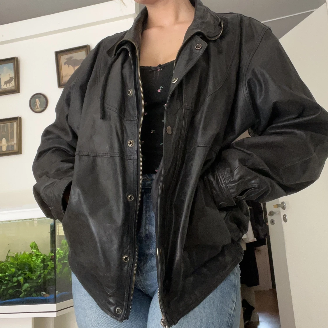 Oversize skinnjacka!!