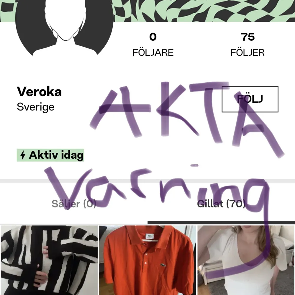 ⚠️Jag vill bara informera alla här på plick. Jag blev lurad av detta kontot på alla mina pengar. Denna personen lurade mig och tog alla mina pengar på mitt kort. Detta är bedrägeri, jag och min mamma har polisanmält‼️GE ALDRIG UT KORTUPPGIFTER! VA FÖRSIKTIG. Övrigt.