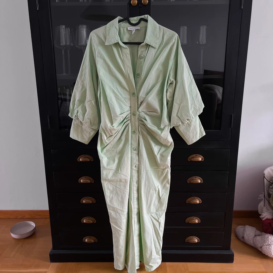 Klänning med rynkning midja - 91