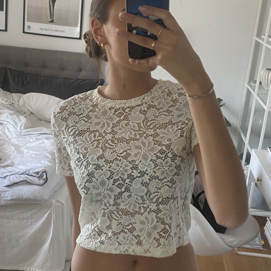 Vit spets tröja  - 90