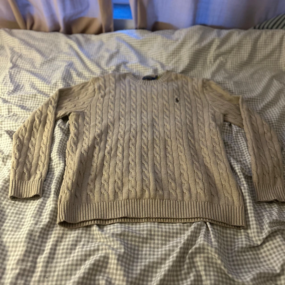 Beige stickad tröja från Ralph Lauren - 90