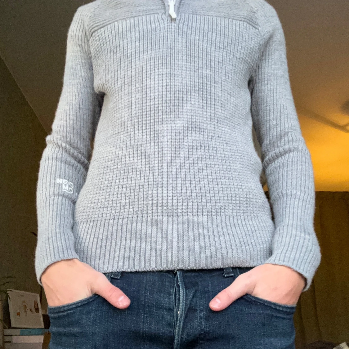 Stickad half-zip - 90