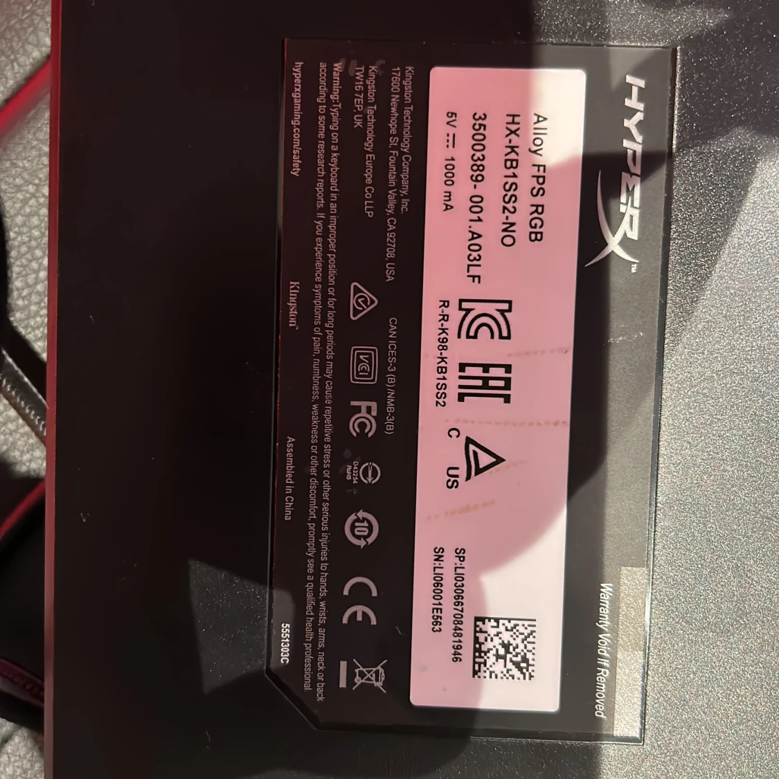 HyperX Alloy FPS RGB Tangentbord - 3