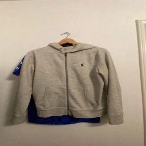 Grå hoodie från Ralph Lauren - Säljer en stilren grå hoodie från Ralph Lauren. Den har en dragkedja framtill och en liten logotyp på bröstet. Perfekt för en avslappnad look. Hoodien är i benfintligt skick och bra pris!