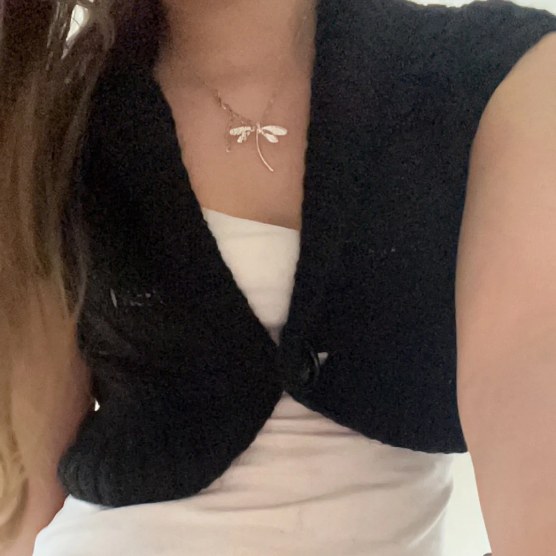 Svart stickad bolerotopp - 3