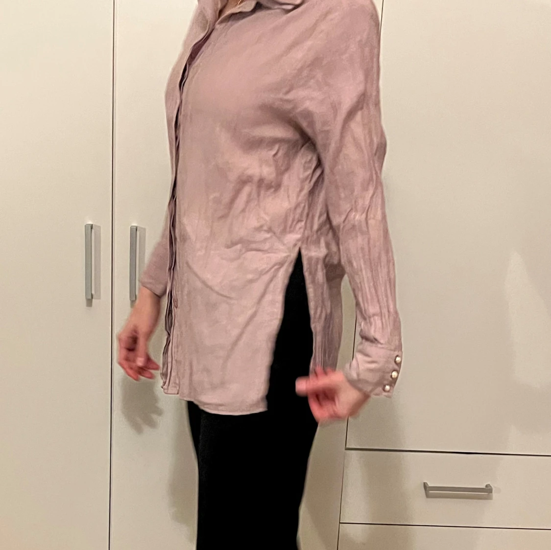 Lila/rosa långärmad blus - 90