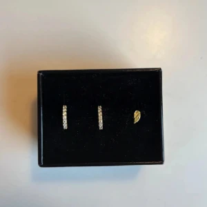 L8hasselblad örhängen - Säljer tre örhängen från L8hasselbald i guld, endast testade. Två hoops och en vinge  i Sterling Silver 925 med 18K gulddoublé. Nypris 650. 