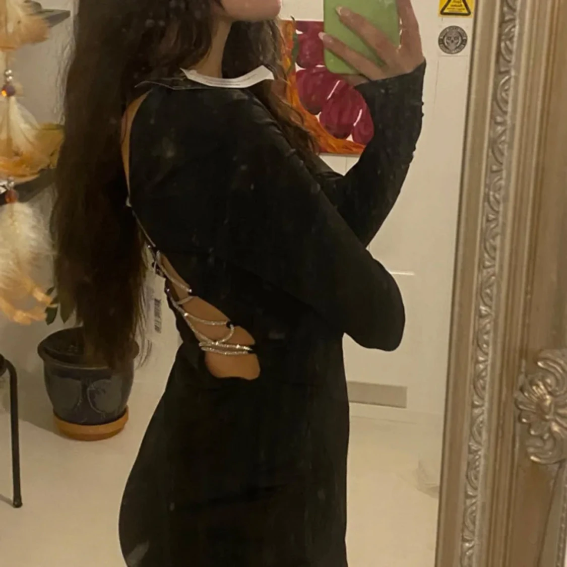 Svart klänning med snörning - 92