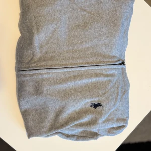 Grå hoodie från Polo Ralph Lauren - Säljer en snygg grå hoodie från Polo Ralph Lauren i  nyskick. Den har en dragkedja framtill och det klassiska broderade logotypen på bröstet. Perfekt för en avslappnad stil och passar till alla säsonger. Storleken är custom fit, vilket ger en bekväm passform. Storlek L passar även M, pris går att diskutera! Möts upp i Stockholm eller fraktas