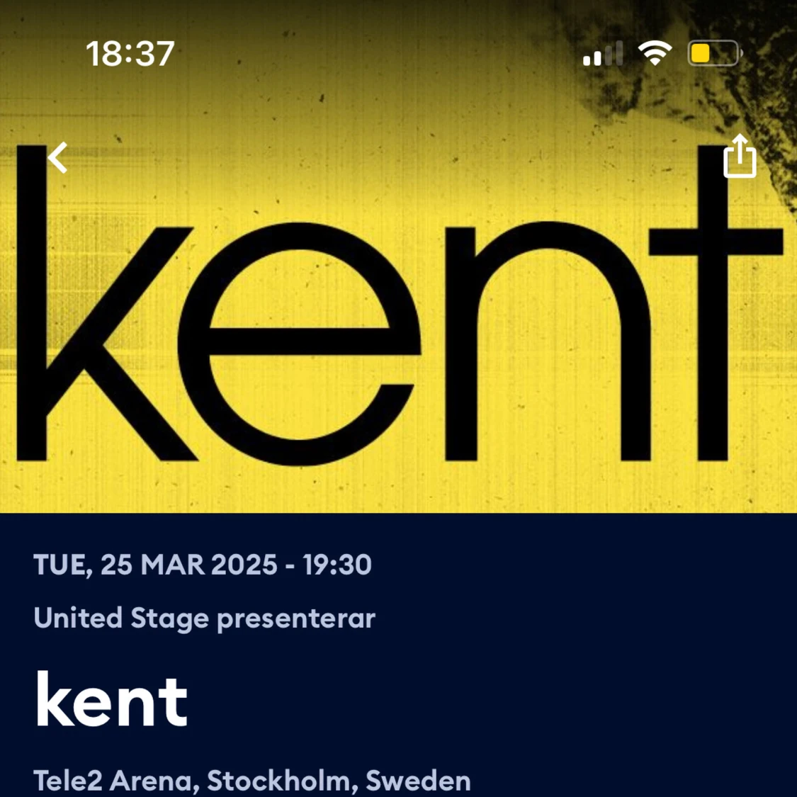 2 Kent biljetter till 25e mars