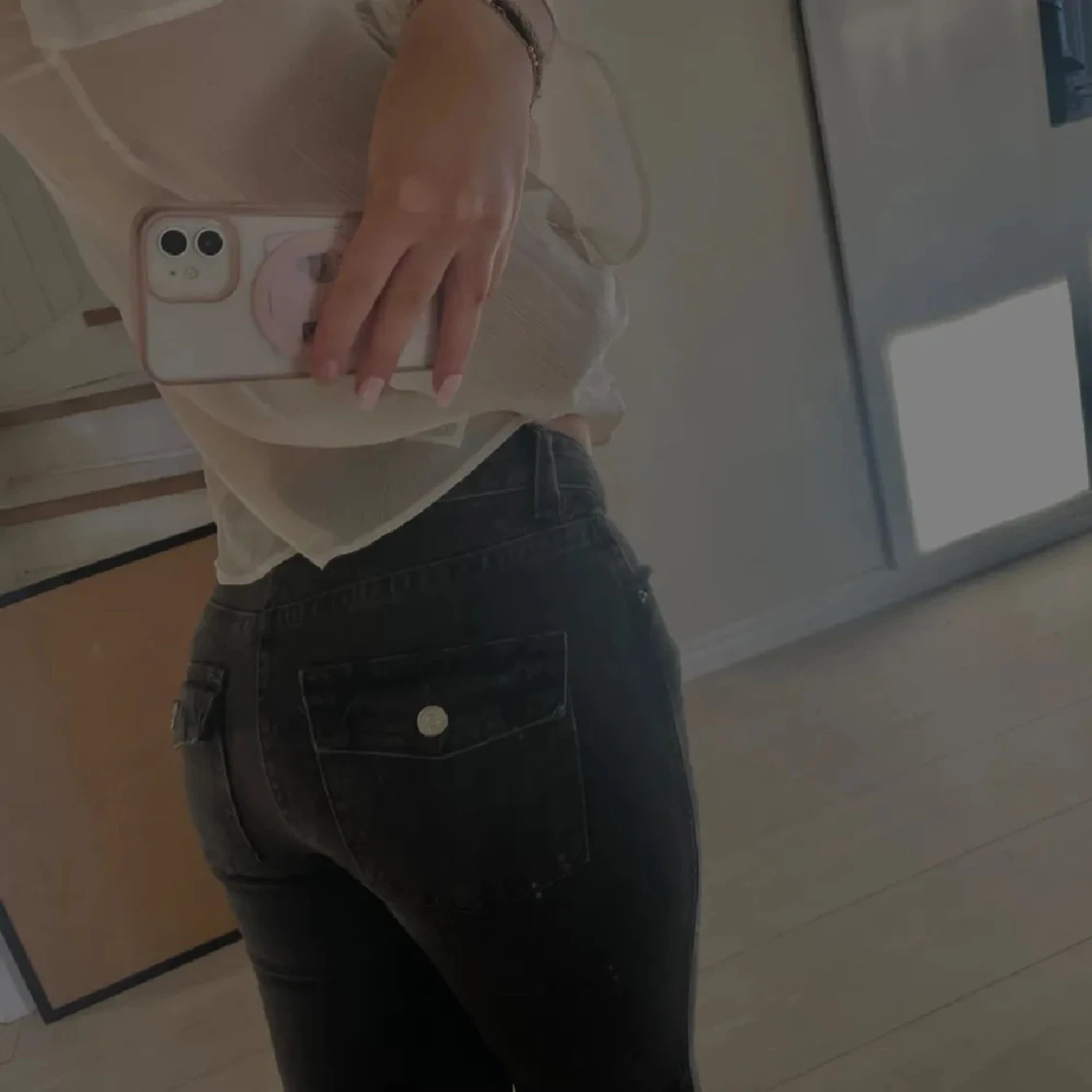 Black washed Y2K jeans - 91