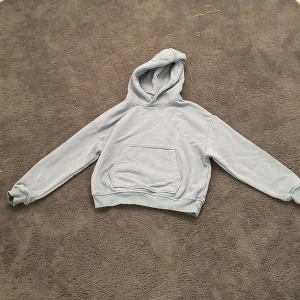 Ljusblå hoodie från Grunt - Säljer en ljusgrå hoodie från Grunt i storlek S. Den är supermjuk och perfekt för både höst och vår. Hoodien har en stor ficka fram och är tillverkad i ekologiskt material. Perfekt för en avslappnad stil! Inte använd