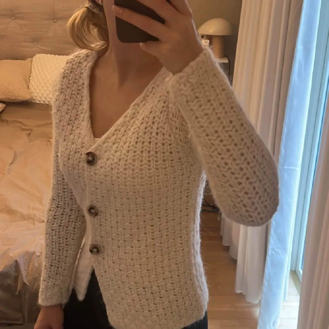 Vit stickad kofta från Zara - 2