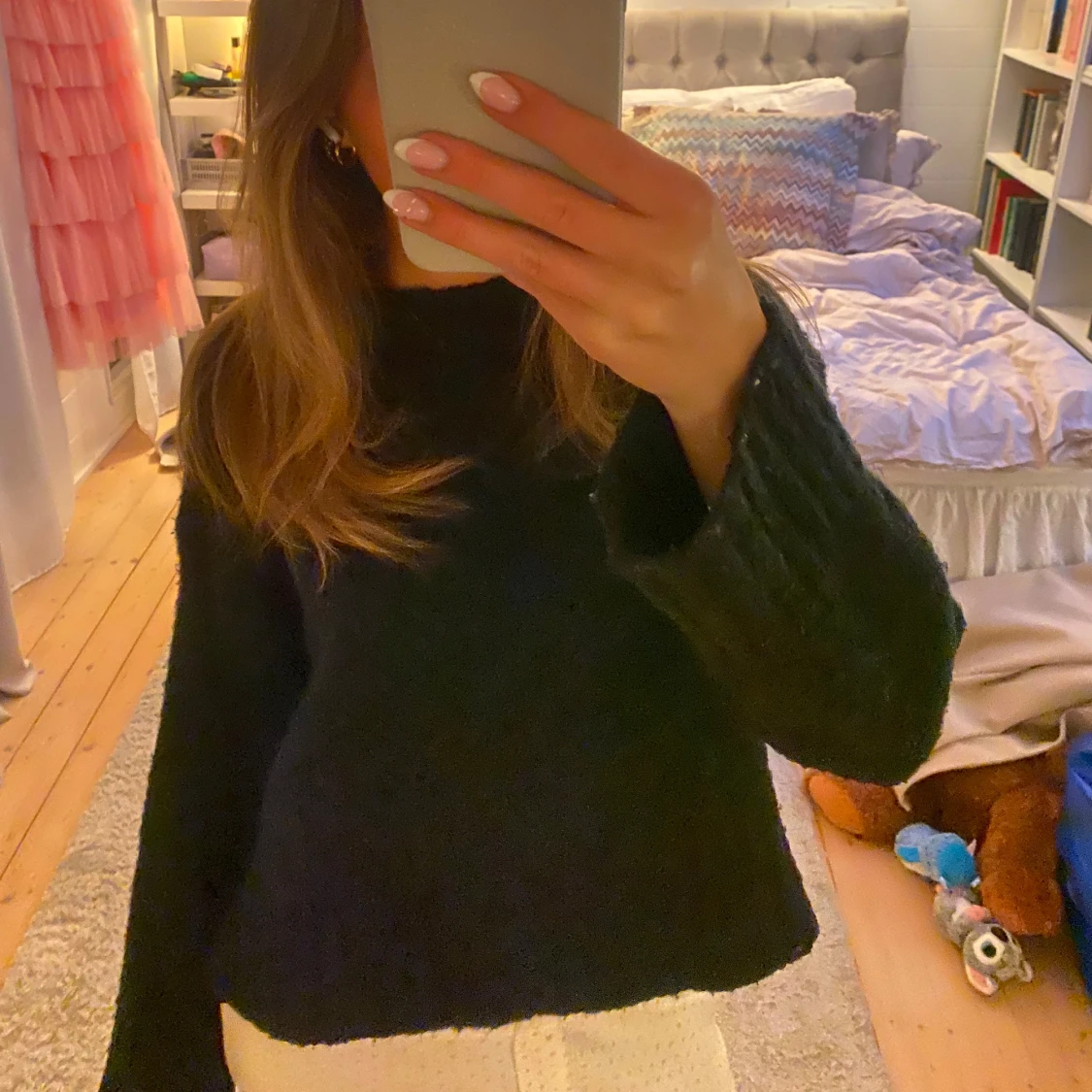 Svart stickad tröja - 90