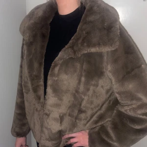 Brun pälsjacka - Säljer en mysig brun pälsjacka med långa ärmar och en klassisk krage. Perfekt för att hålla sig varm och stilren under kyliga dagar. Jackan har en elegant look och passar bra till olika outfits. Saknar knappar