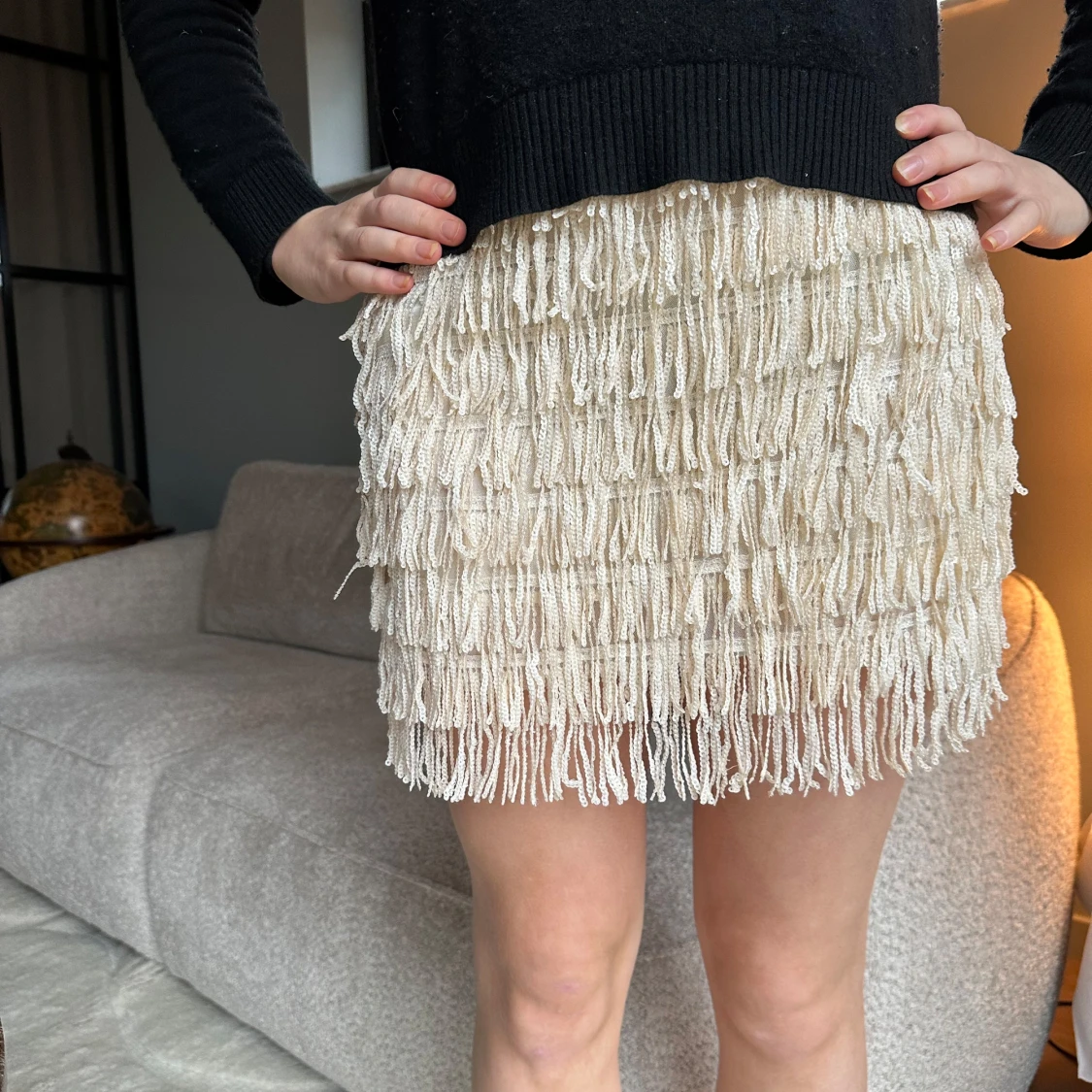 Minikjol med fransar