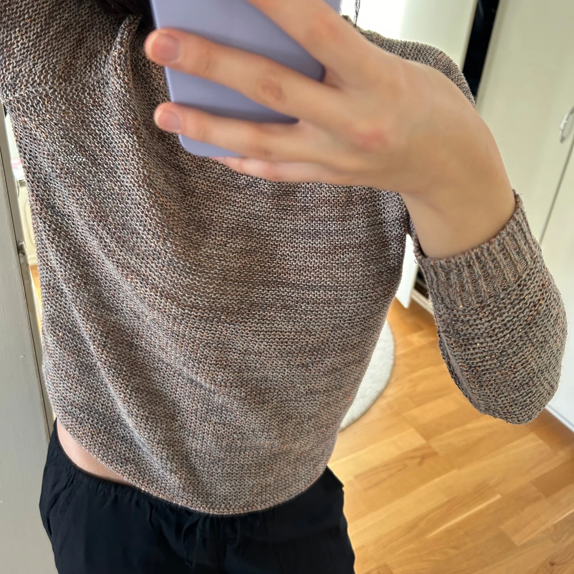 Brun glittrig stickad tröja från Havana - 1