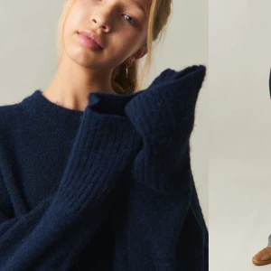 Marinblå stickad tröja - Slutsåld stickad Gina tröja!💕