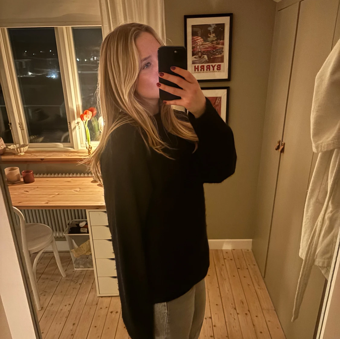 Svart oversized tröja - 90