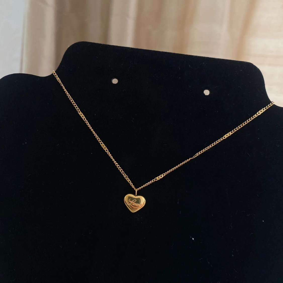 Guld hjärta halsband  - 90