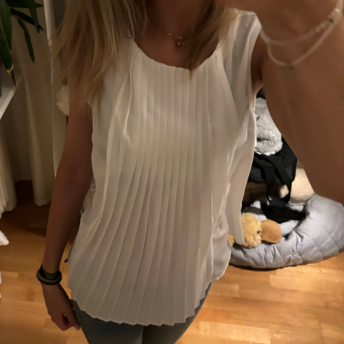 Super fint vitt blus-linne - 90