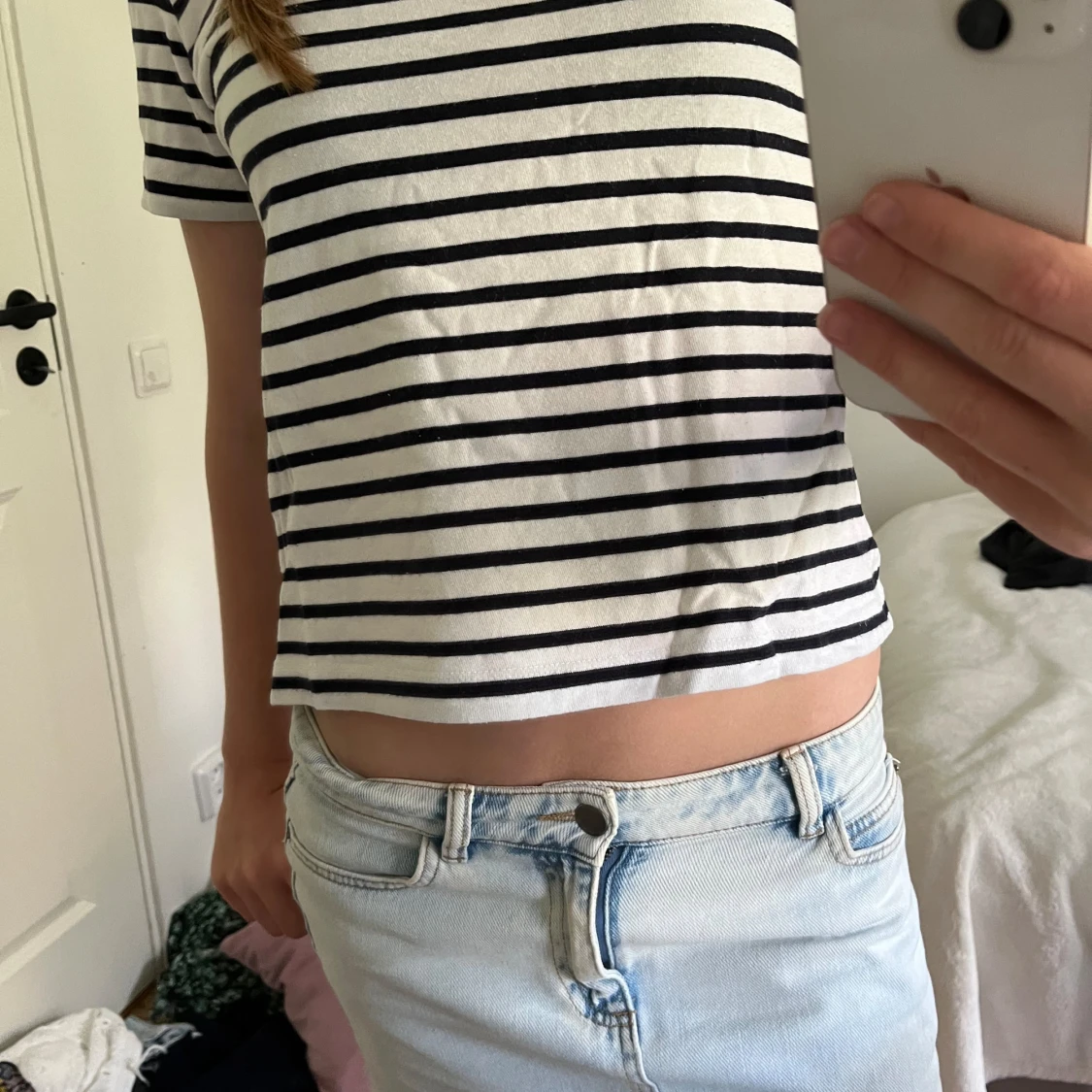 Randig croppad topp - 90