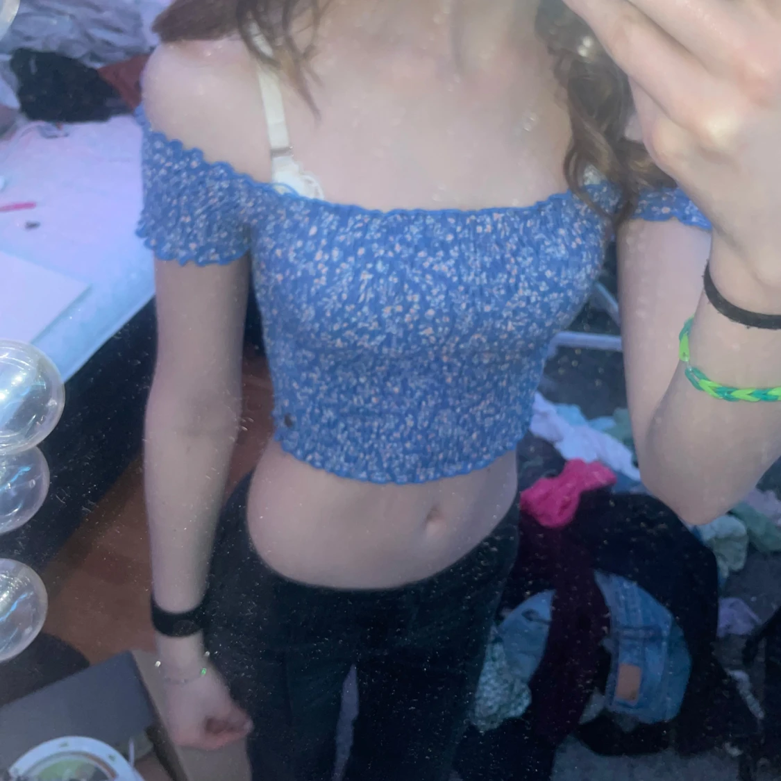 Blå offshoulder topp från Pull&Bear - 90