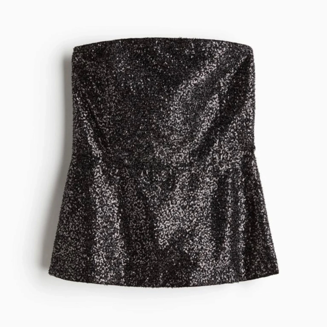 Svart glittrig topp