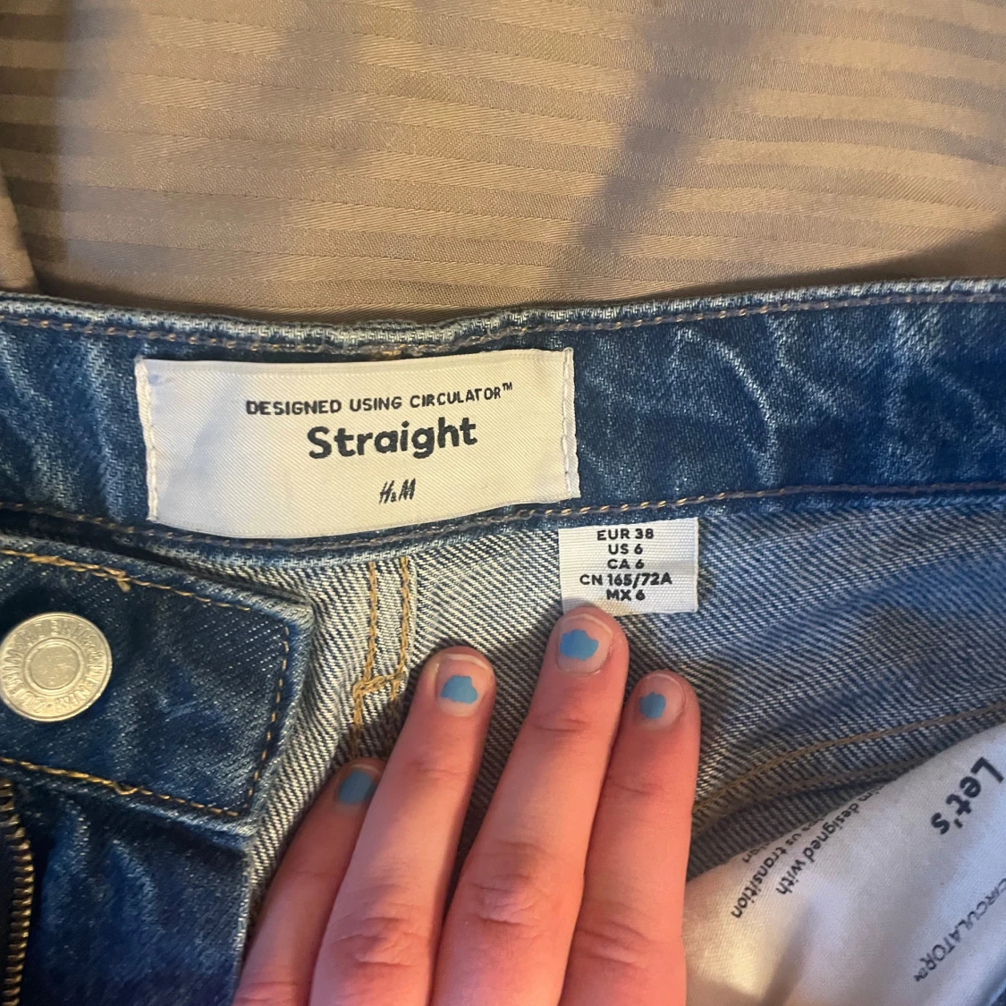 Blå raka jeans  - 3