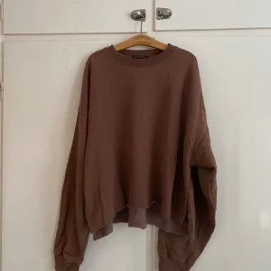 brun sweatshirt brandy melville - brun sweatshirt från brandy melville, avklippt och oversized.