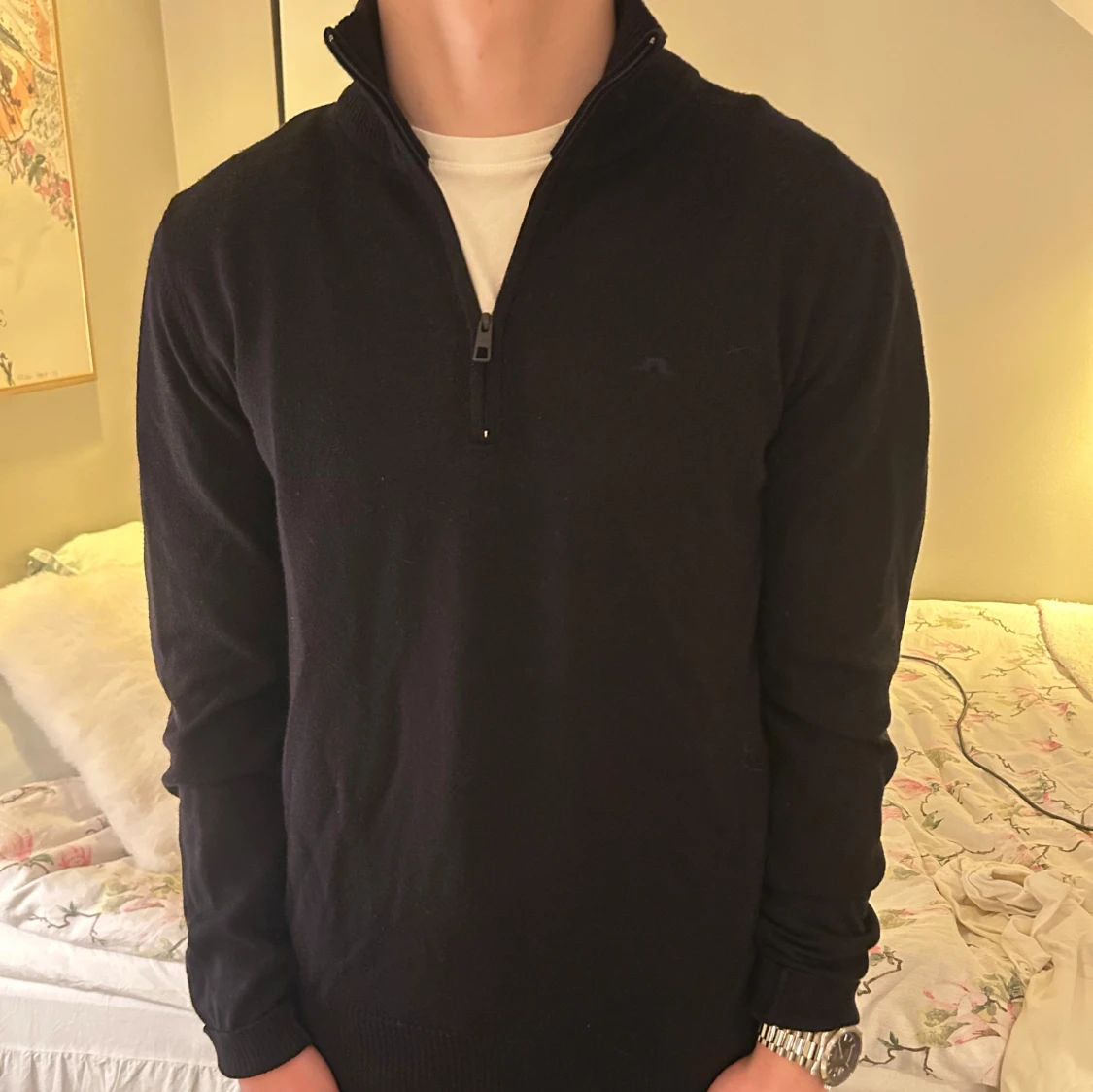 Mörkblå halfzip från J.Lindeberg