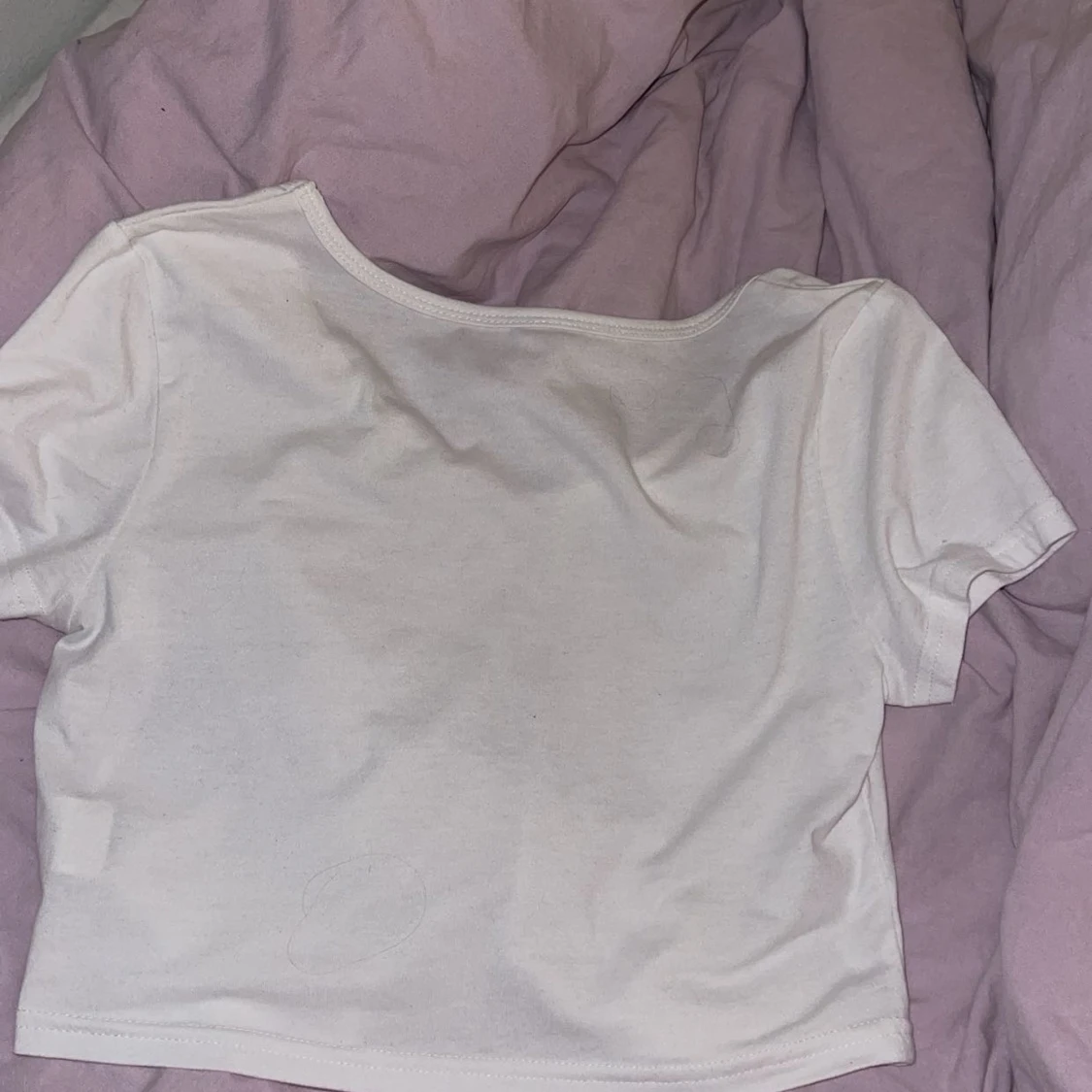 Vit croppad t-shirt - 90