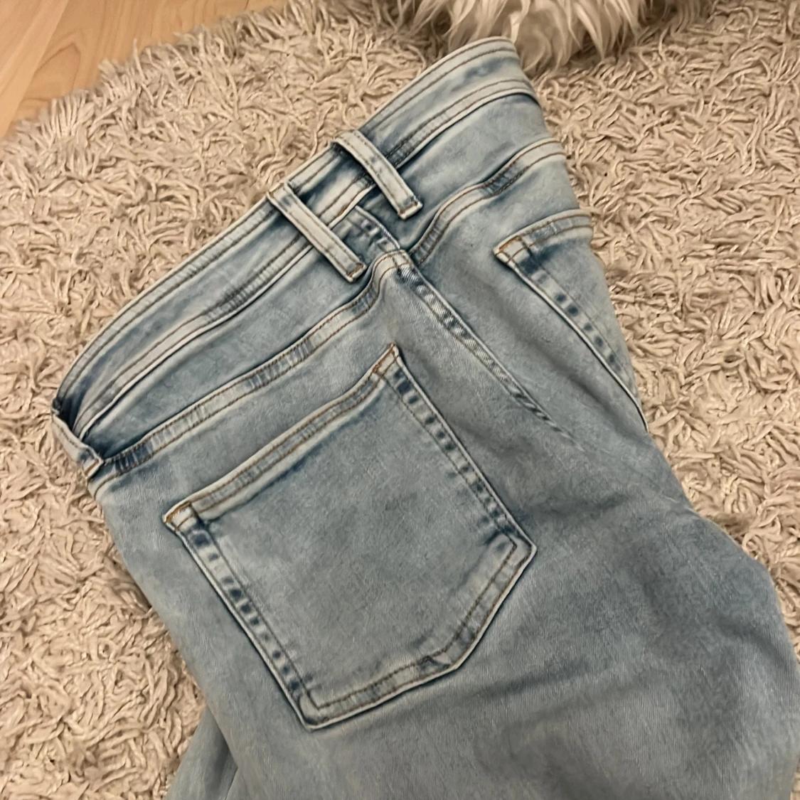 Ljusblå bootcut Lågmidjade - 3